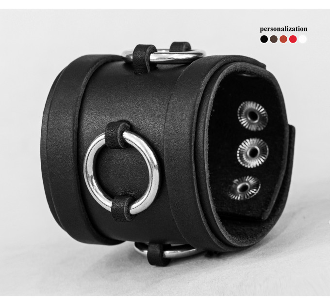 Leather cuff bracelet for men or women, code 3086