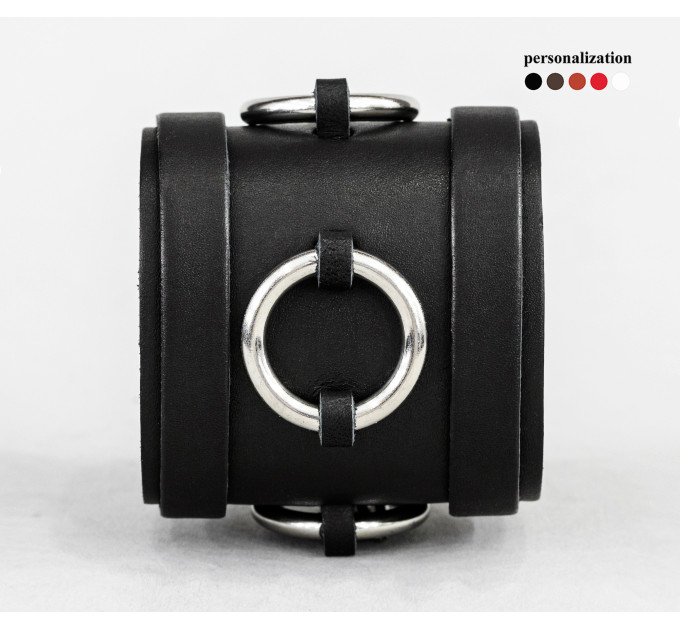 Leather cuff bracelet for men or women, code 3086