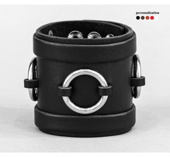 Leather cuff bracelet for men or women, code 3086
