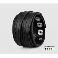 Leather cuff bracelet for men or women, code 3093st