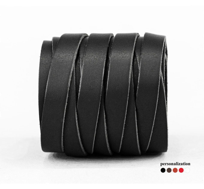 Leather cuff bracelet for men or women, code 3095