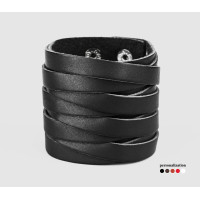 Leather cuff bracelet for men or women, code 3095