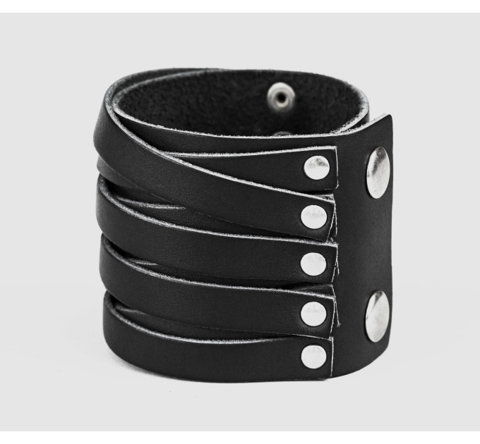 Leather cuff bracelet for men or women, code 3095