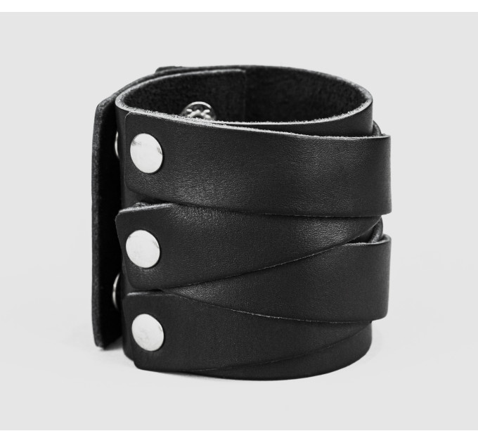 Leather cuff bracelet for men or women, code 3097