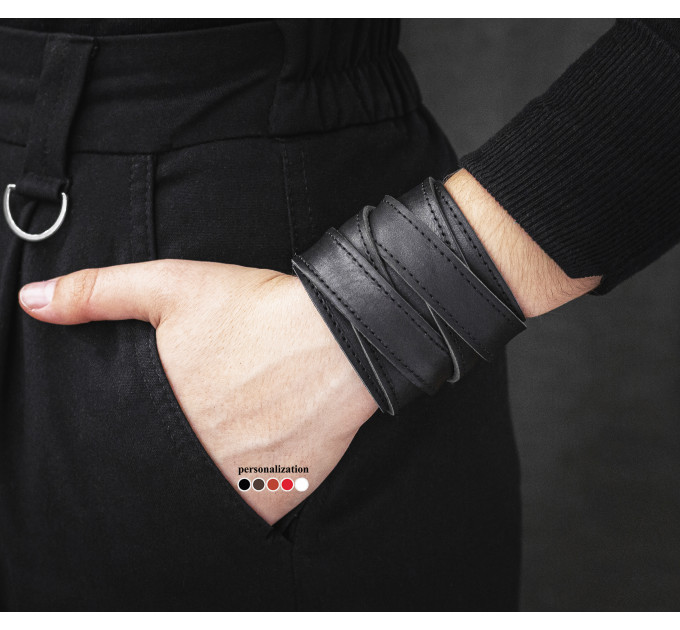 Leather cuff bracelet for men or women, code 3097st