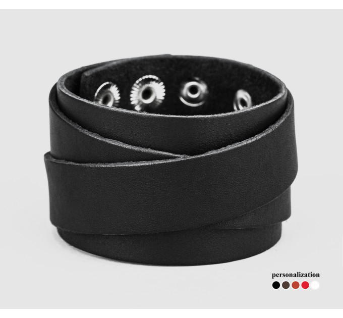 Leather cuff bracelet for men or women, code 3098