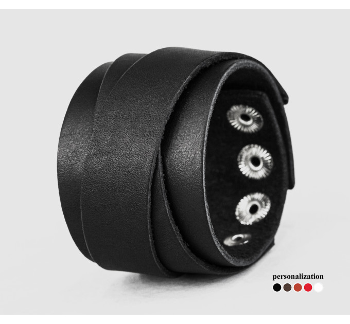 Leather cuff bracelet for men or women, code 3098