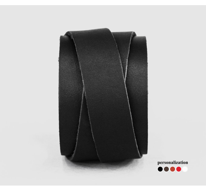 Leather cuff bracelet for men or women, code 3098