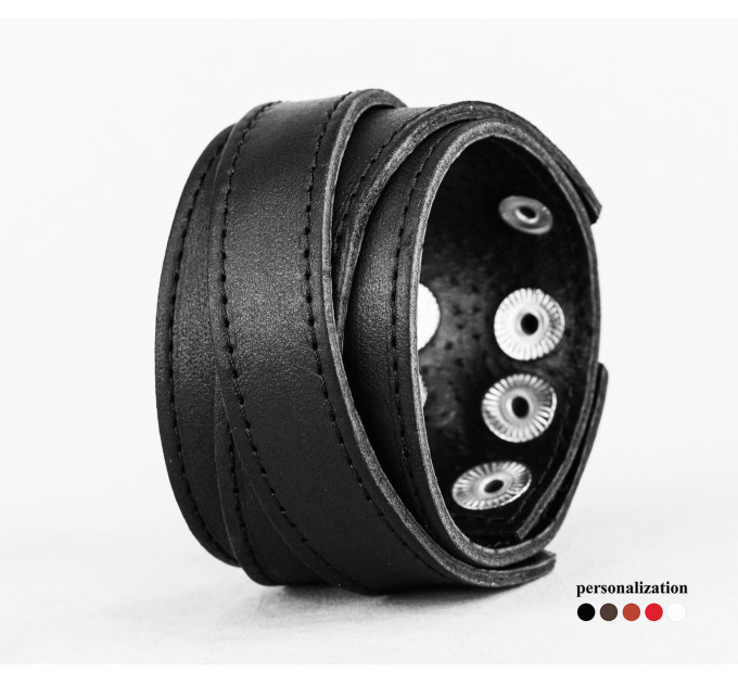 Leather cuff bracelet for men or women, code 3098st