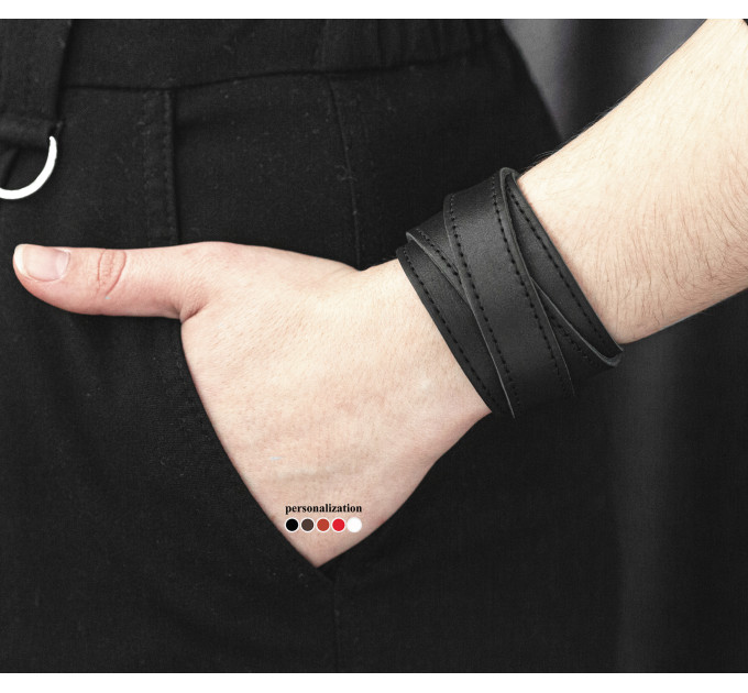 Leather cuff bracelet for men or women, code 3098st