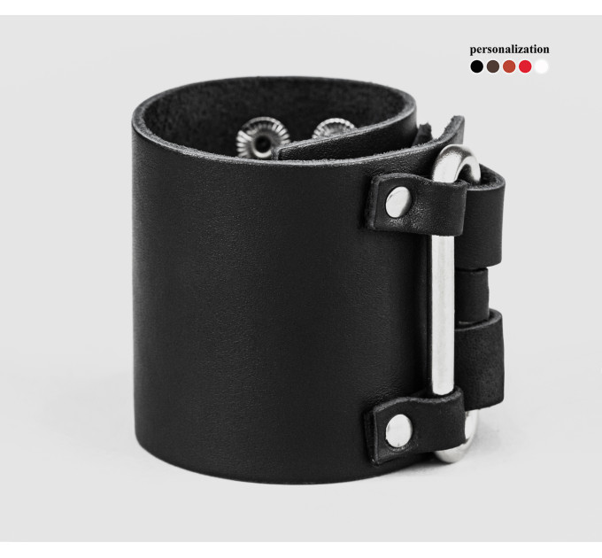 Leather cuff bracelet for men or women, code 3118