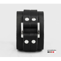 Leather cuff bracelet for men or women, code 3120