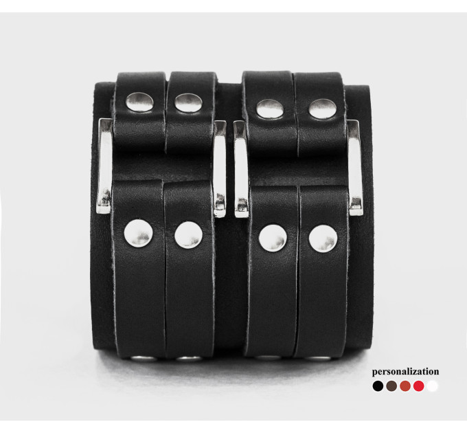 Leather cuff bracelet for men or women, code 3121