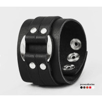 Leather cuff bracelet for men or women, code 3130