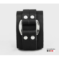 Leather cuff bracelet for men or women, code 3130