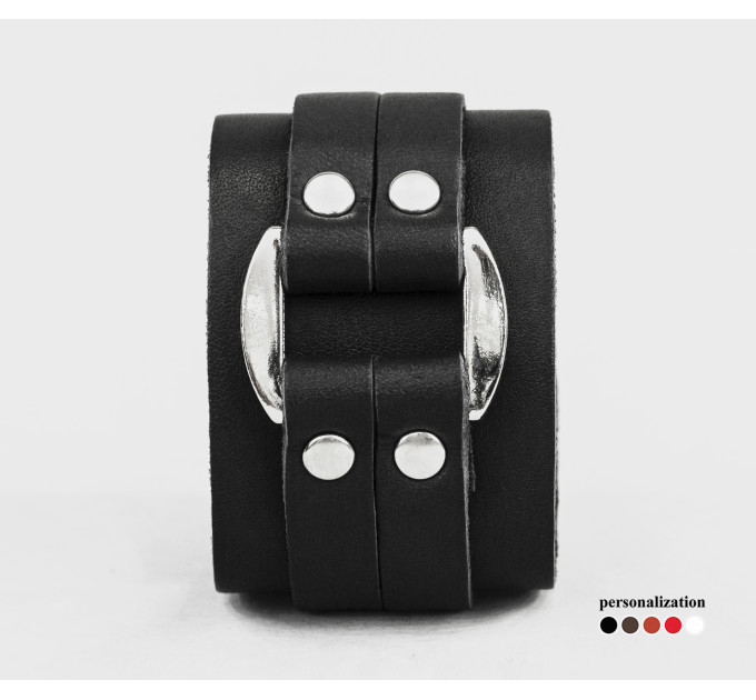 Leather cuff bracelet for men or women, code 3130