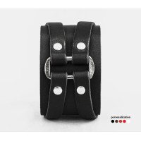 Leather cuff bracelet for men or women, code 3132