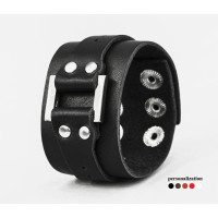 Leather cuff bracelet for men or women, code 3136