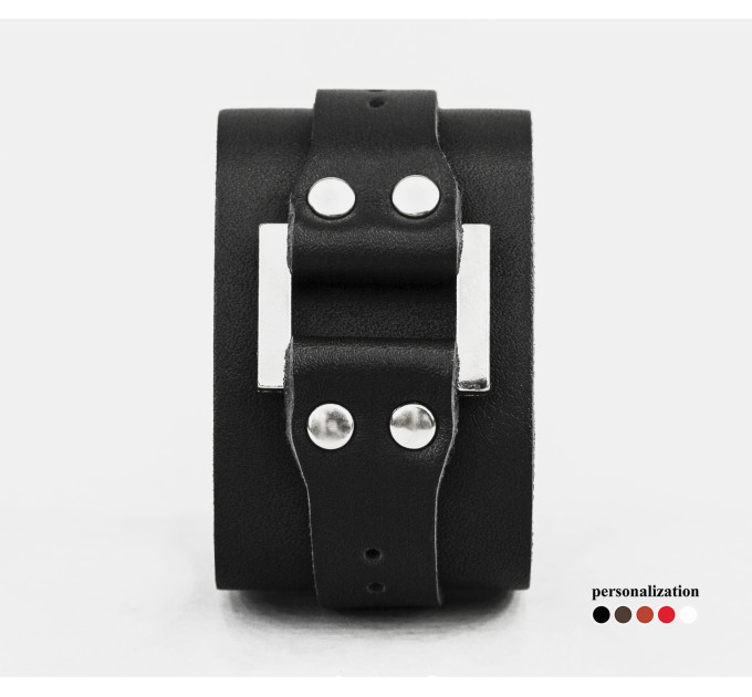 Leather cuff bracelet for men or women, code 3136