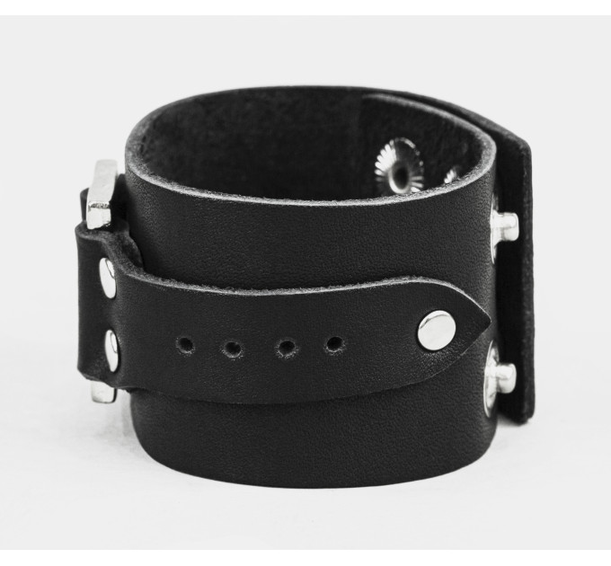 Leather cuff bracelet for men or women, code 3136