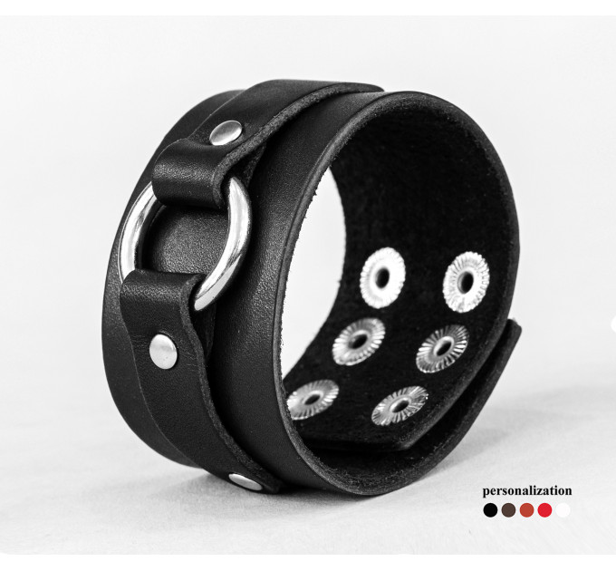 Leather cuff bracelet for men or women, code 3137