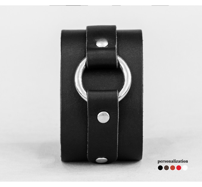 Leather cuff bracelet for men or women, code 3137