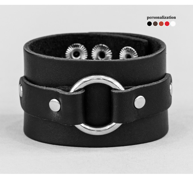 Leather cuff bracelet for men or women, code 3137