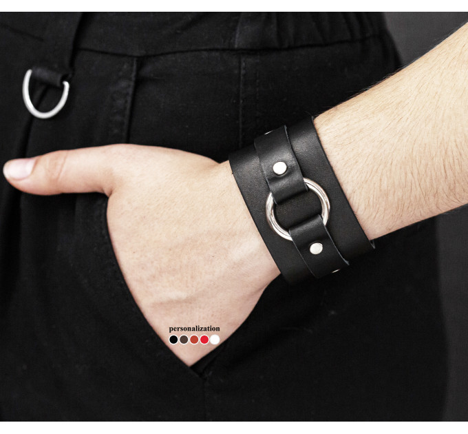 Leather cuff bracelet for men or women, code 3137