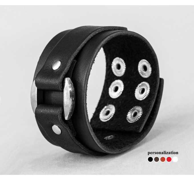 Leather cuff bracelet for men or women, code 3139