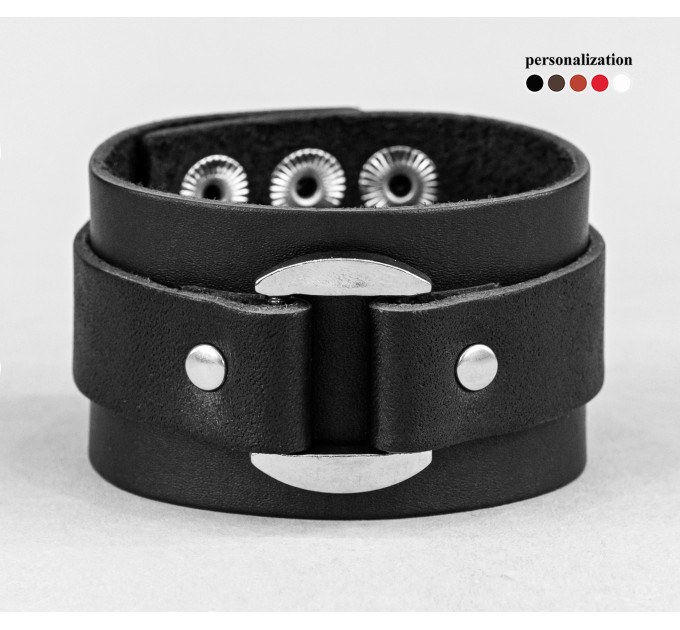 Leather cuff bracelet for men or women, code 3139