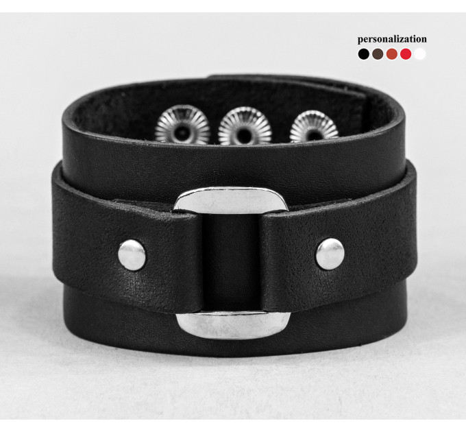 Leather cuff bracelet for men or women, code 3140