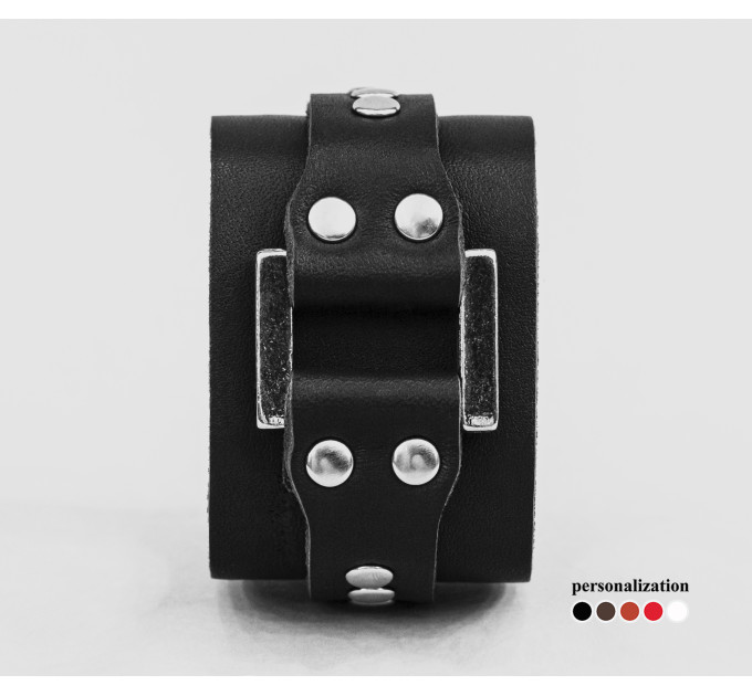 Leather cuff bracelet for men or women, code 3141