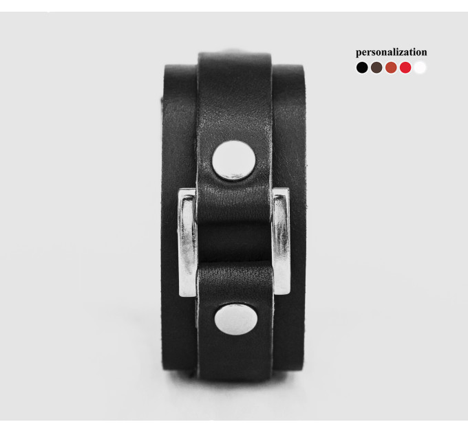 Leather cuff bracelet for men or women, code 3142