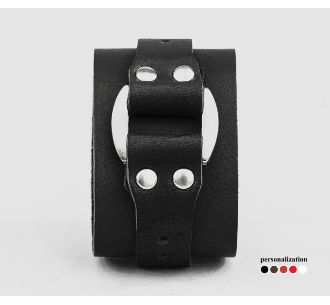 Leather cuff bracelet for men or women, code 3143