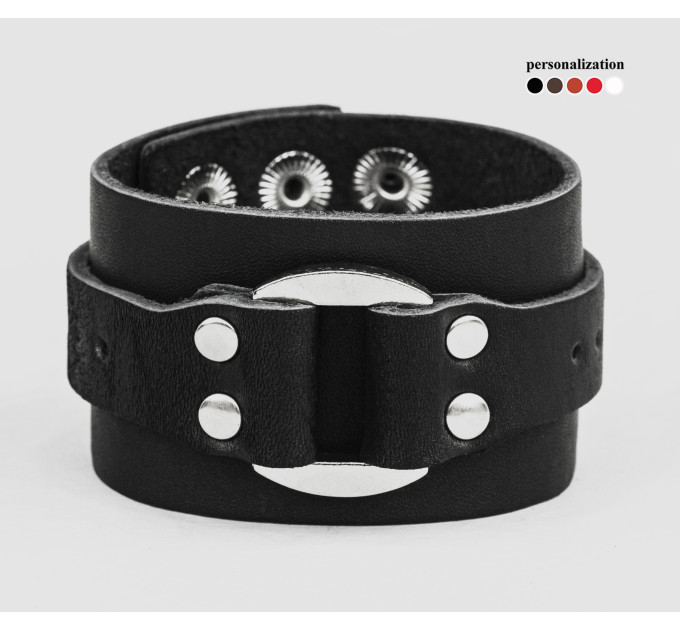 Leather cuff bracelet for men or women, code 3143