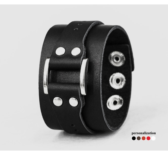 Leather cuff bracelet for men or women, code 3144