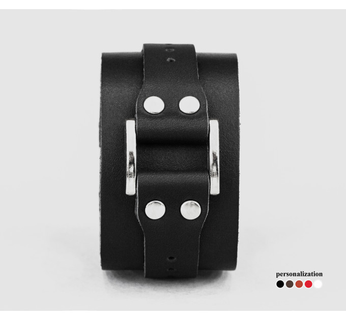 Leather cuff bracelet for men or women, code 3144