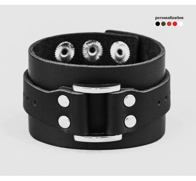 Leather cuff bracelet for men or women, code 3144