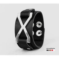 Leather cuff bracelet for men or women, code 3145