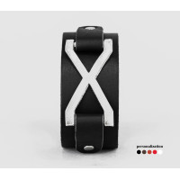 Leather cuff bracelet for men or women, code 3145