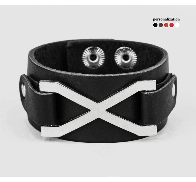 Leather cuff bracelet for men or women, code 3145