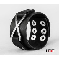 Leather cuff bracelet for men or women, code 3146