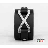 Leather cuff bracelet for men or women, code 3146