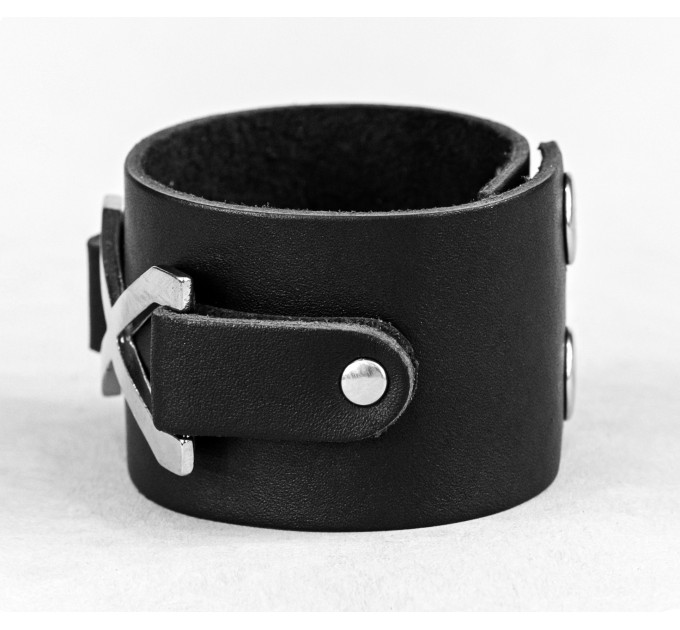 Leather cuff bracelet for men or women, code 3146