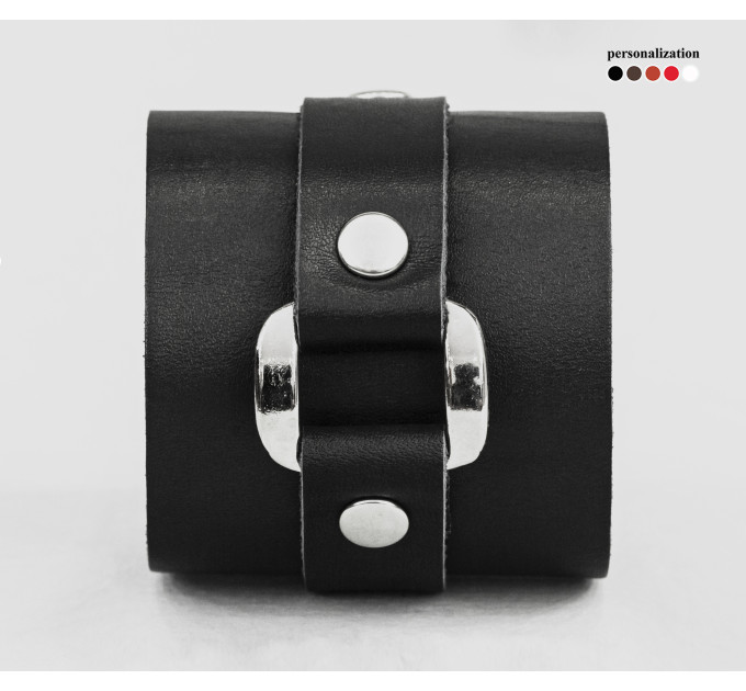 Leather cuff bracelet for men or women, code 3160
