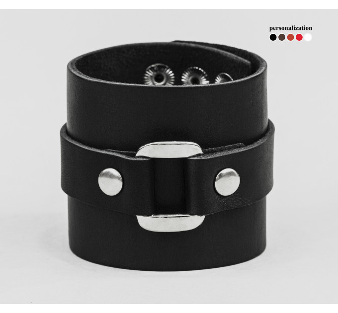 Leather cuff bracelet for men or women, code 3160