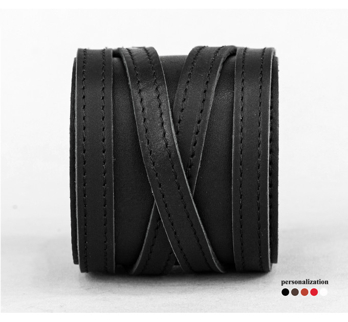Leather cuff bracelet for men or women, code 3162st