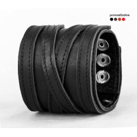 Leather cuff bracelet for men or women, code 3162st