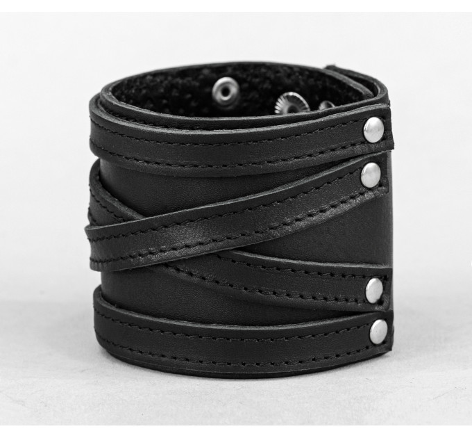 Leather cuff bracelet for men or women, code 3162st