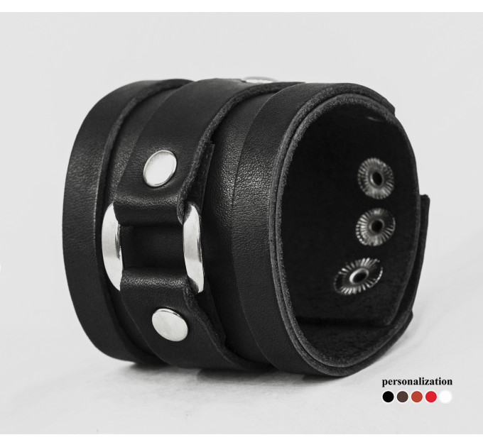 Leather cuff bracelet for men or women, code 3163